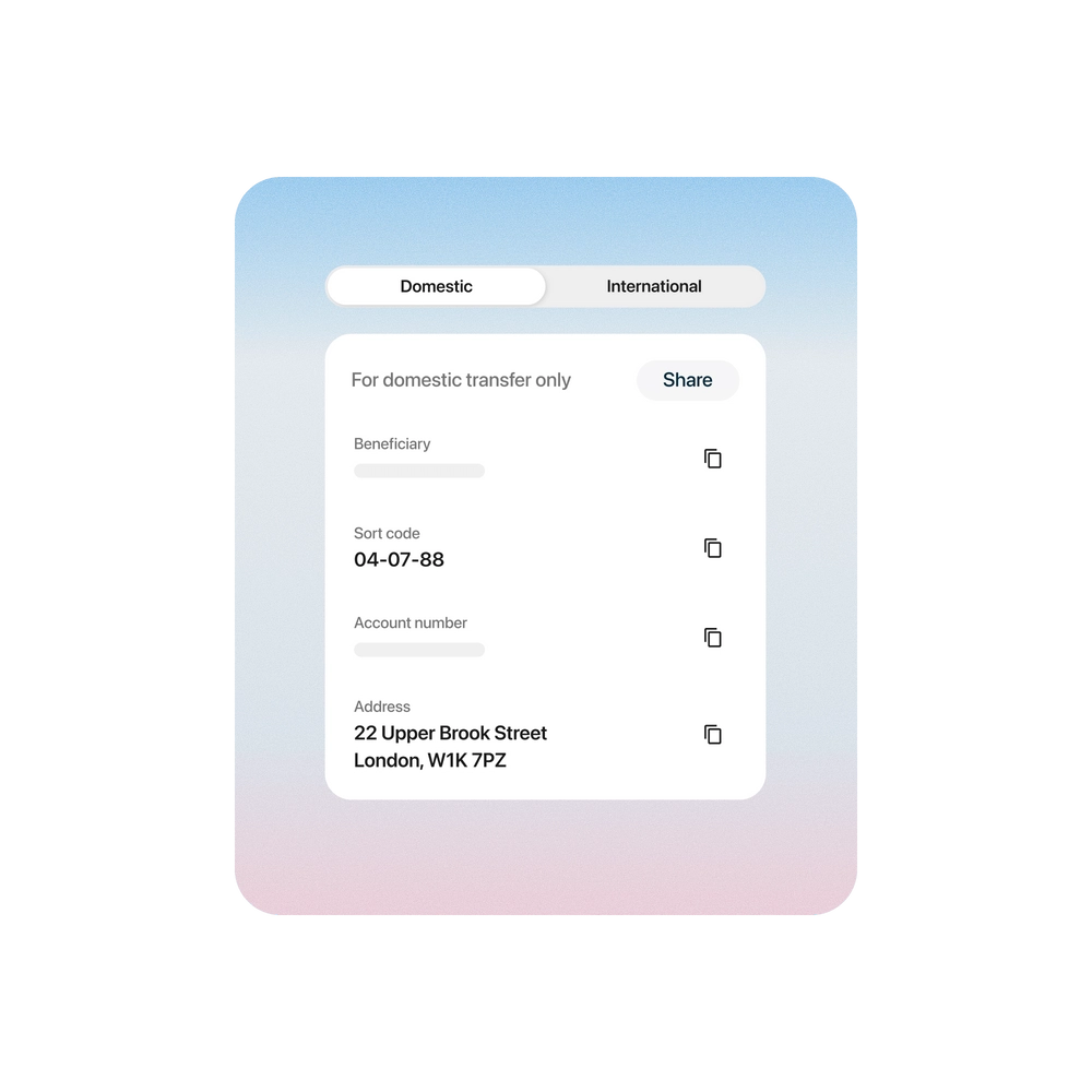 Receiving domestic payments